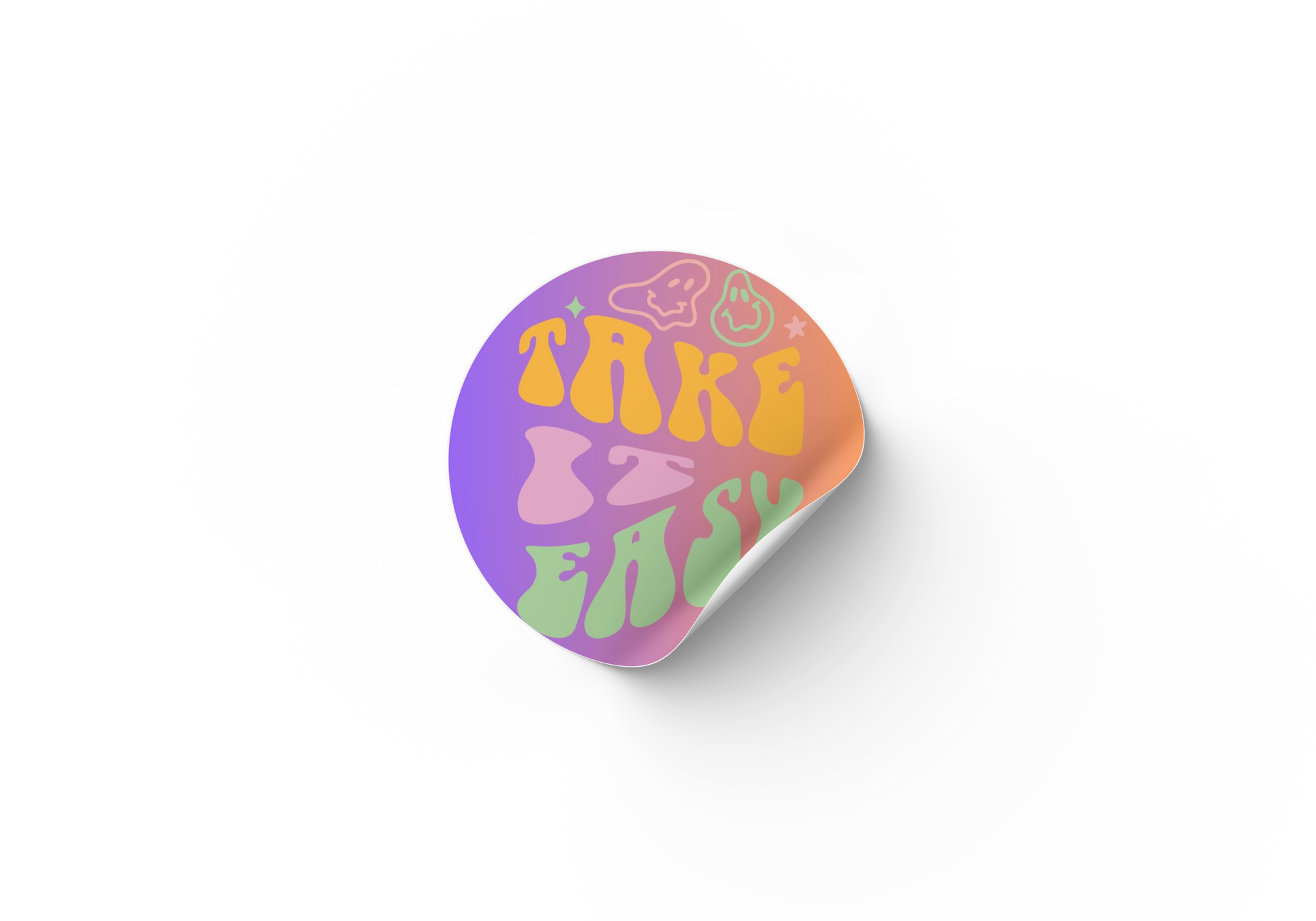 Take it easy round sticker