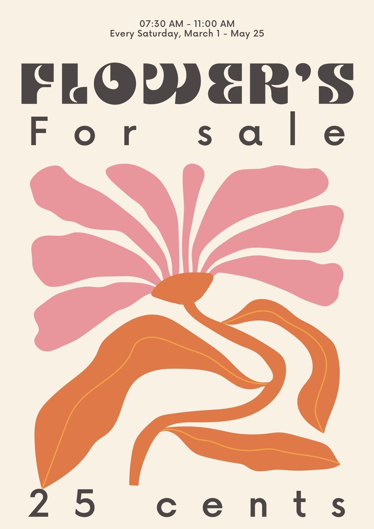 Retro Flower Sale Print