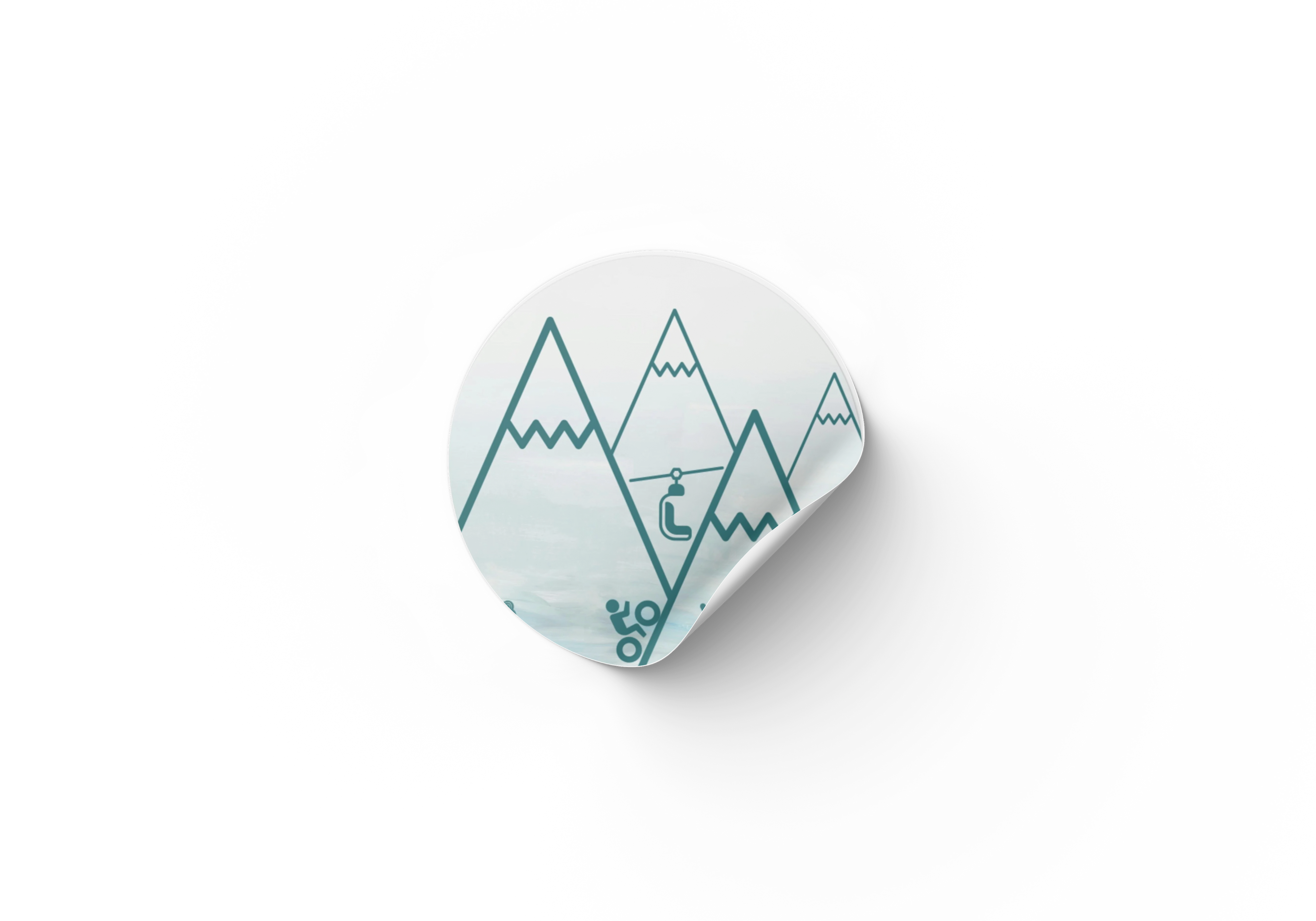 Round Vinyl Mountains sticker