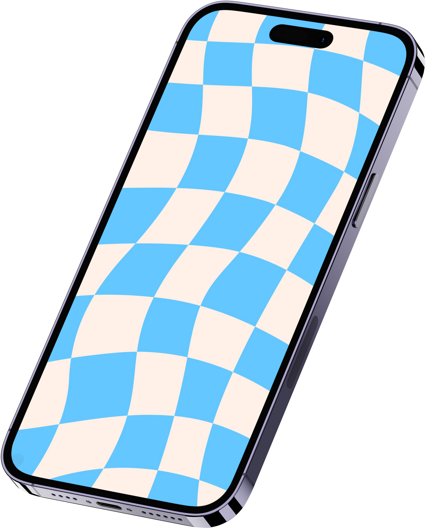 Retro checkered wallpaper blue (iPhone)